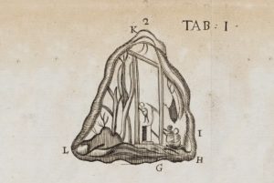 a drawing of a grrain of sand from a letter to the Royal Society